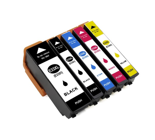 ESMOnline 5er kompatible Druckerpatrone ersetzt Epson 33XL T3341 T3342 T3343 T3344 T3345 ("Orange")