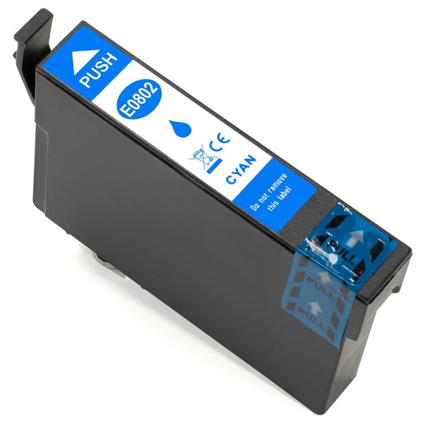 ESMOnline kompatible Druckerpatrone ersetzt Epson T0802 Cyan ("Kolibri")