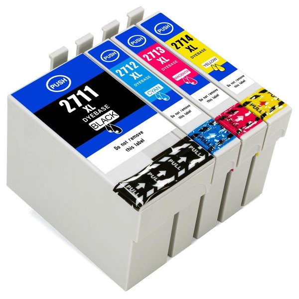 ESMOnline 4er Set kompatible Druckerpatronen ersetzt Epson Serie 27XL ("Wecker")