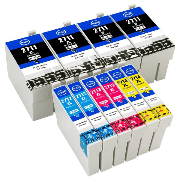 ESMOnline 10er Set kompatible Druckerpatronen ersetzt Epson Serie 27XL ("Wecker")