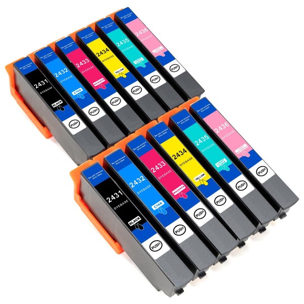 ESMOnline 12er Set kompatible Druckerpatronen ersetzt Epson Serie 24 ("Elefant")