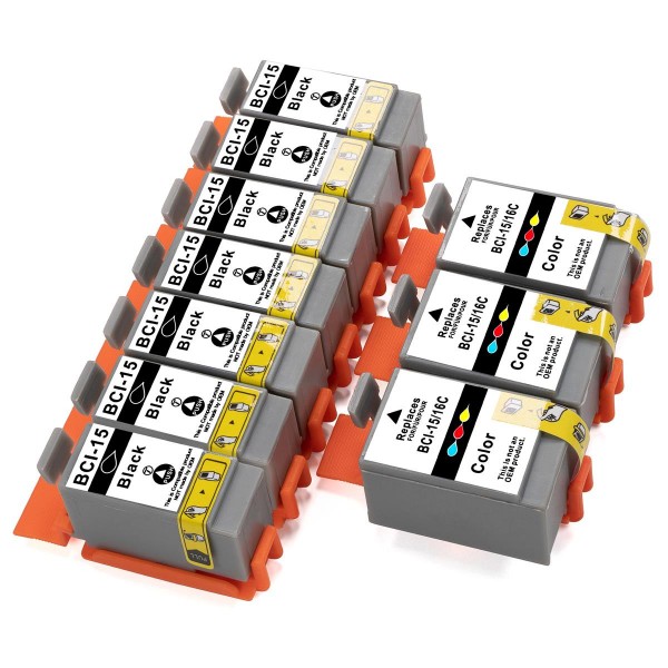 ESMOnline 10er kompatible Druckerpatrone ersetzt Canon BCI-15/16